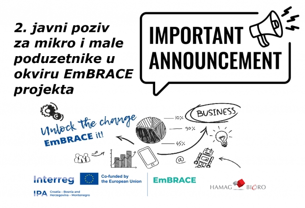 Objavljen 2. javni poziv za mikro i male poduzetnike u okviru EmBRACE projekta